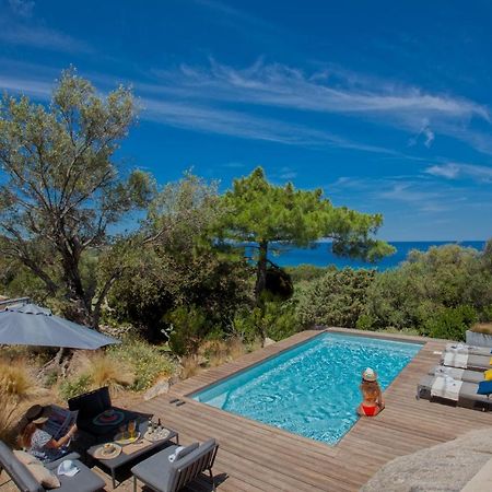 Villa Bodri, Maison En Pierre Avec Vue Mer Et Piscine Chauffee LʼÎle-Rousse エクステリア 写真