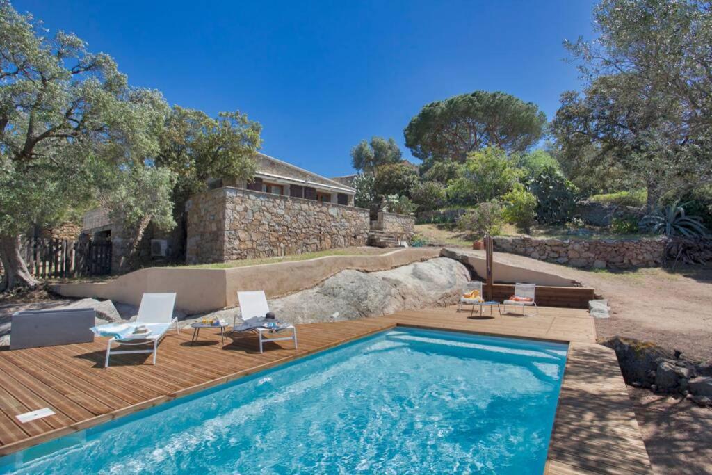 Villa Bodri, Maison En Pierre Avec Vue Mer Et Piscine Chauffee LʼÎle-Rousse エクステリア 写真