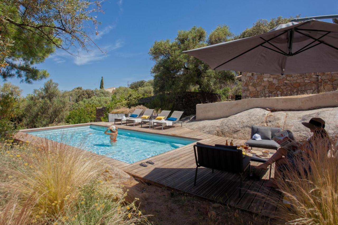 Villa Bodri, Maison En Pierre Avec Vue Mer Et Piscine Chauffee LʼÎle-Rousse エクステリア 写真